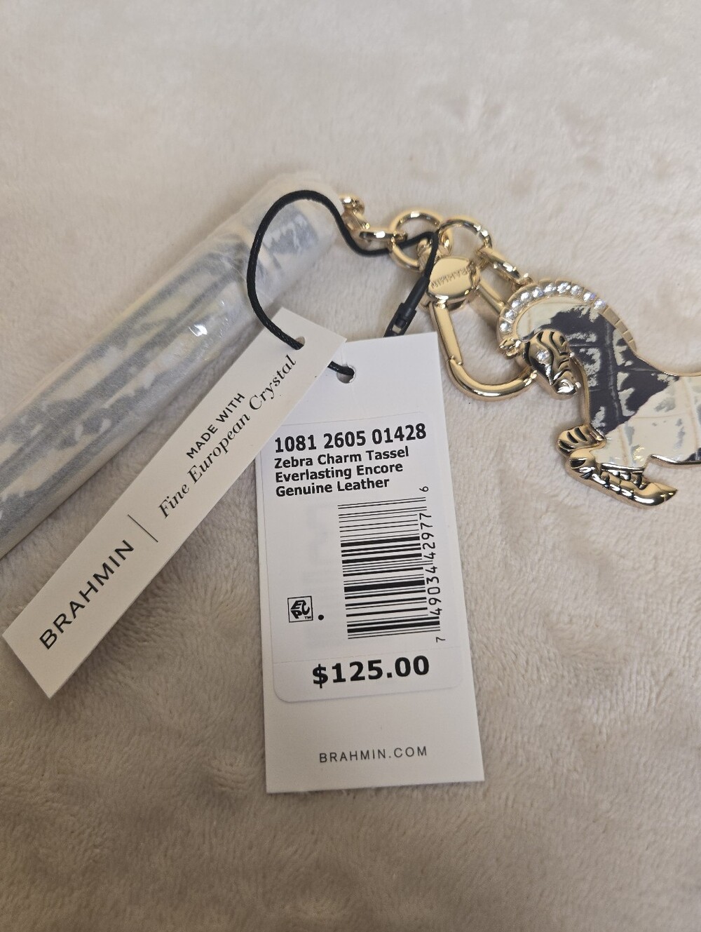 Brahmin Zebra Charm Tassel Everlasting Encore with Gold Hardware - Picture 4 of 5